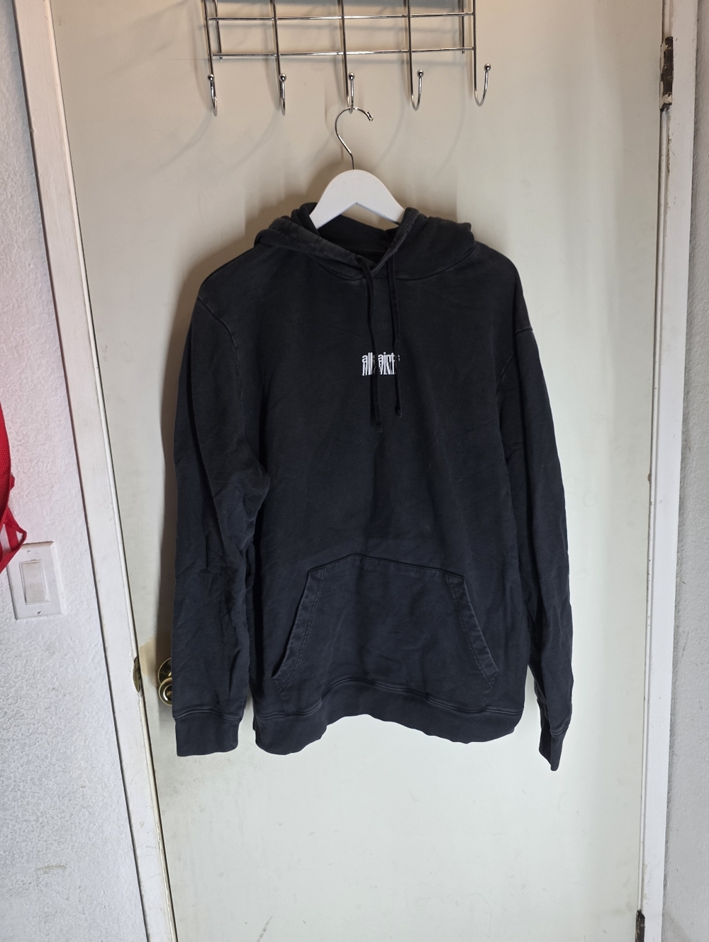 ALLSAINTS Mens Ryder OTH Hoody Black Cotton Pullover Sweatshirt